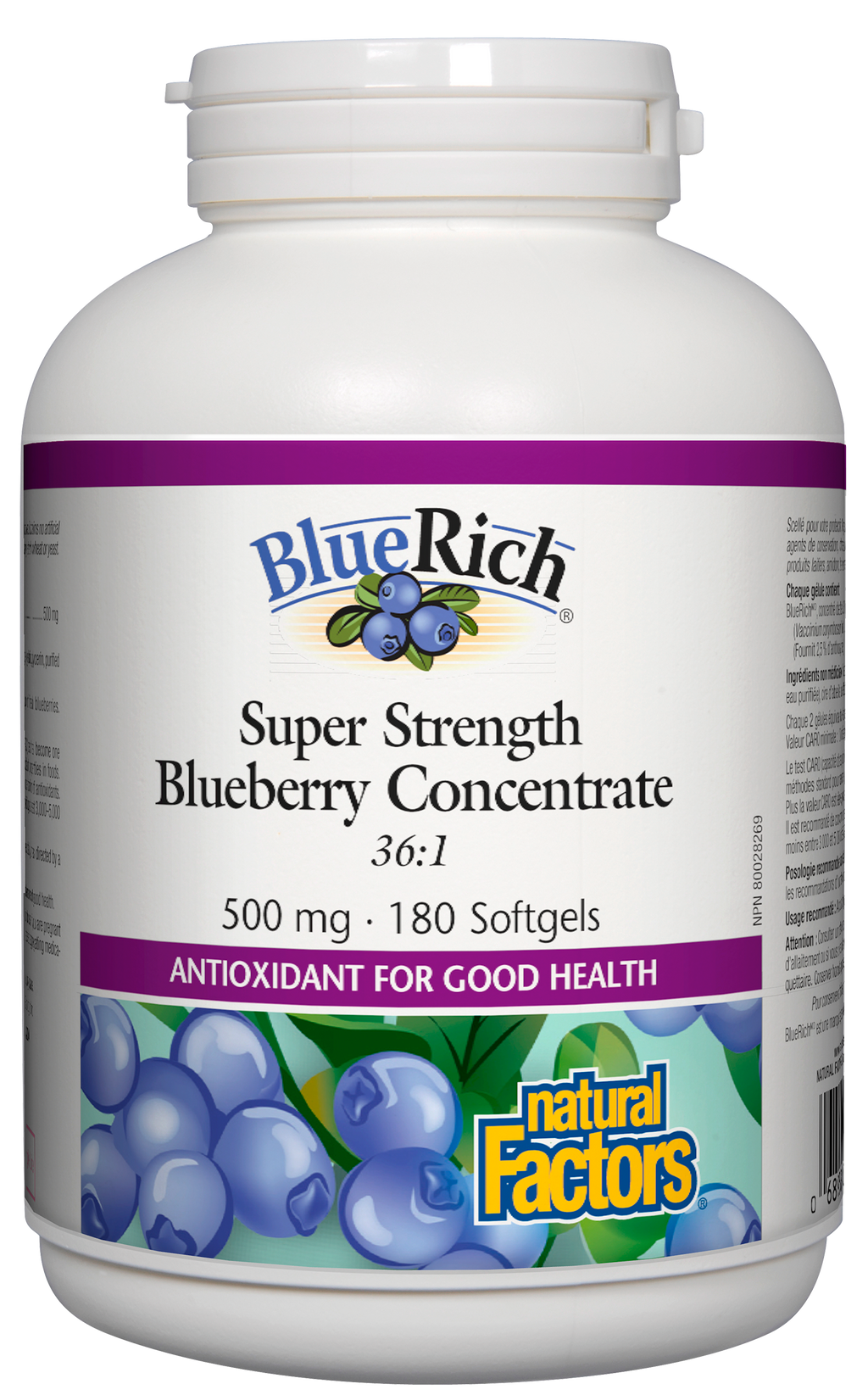 Blueberry Concentrate 500mg - 180 Softgels - Lighten Up Shop