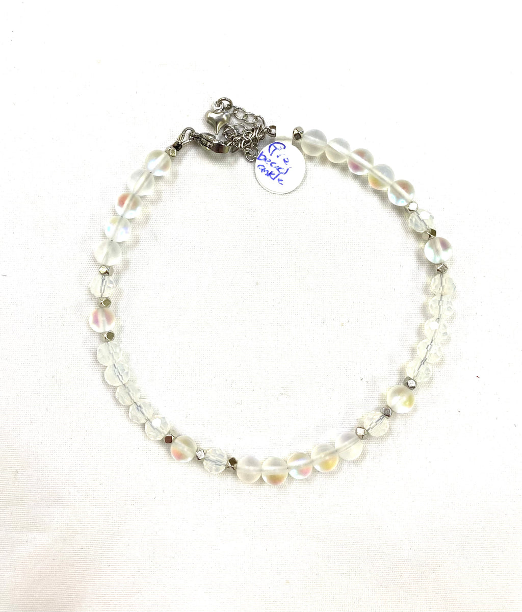 Clear Fire Bead Anklet - Lighten Up Shop