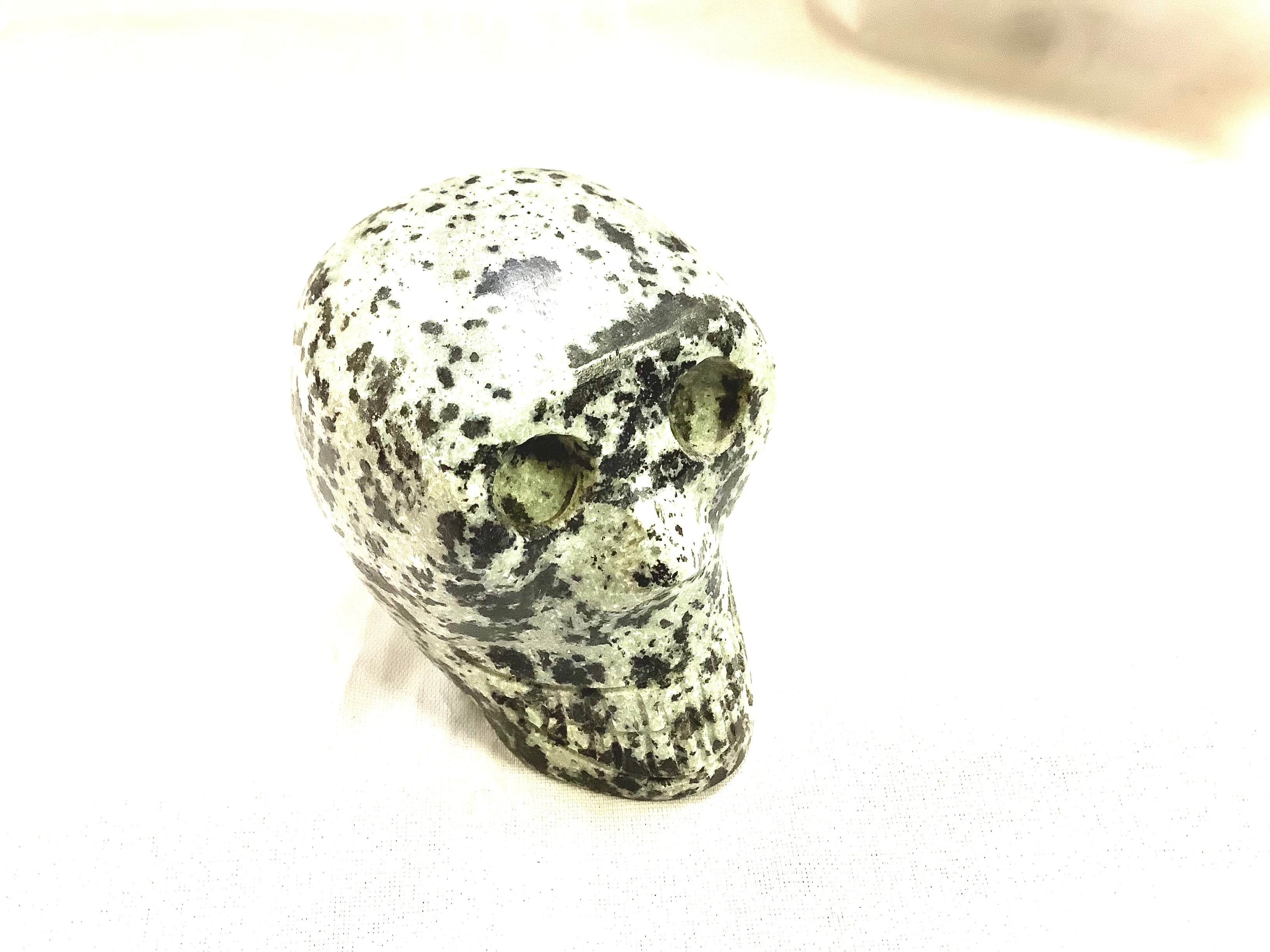 Dalmatian Jasper Skull $60 - Lighten Up Shop