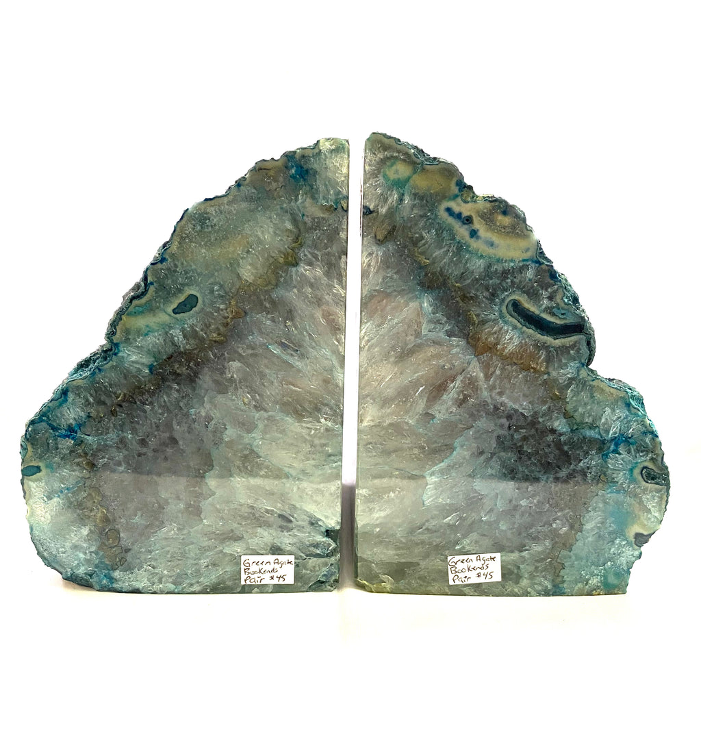 Green Agate Bookends (Pair) - Lighten Up Shop