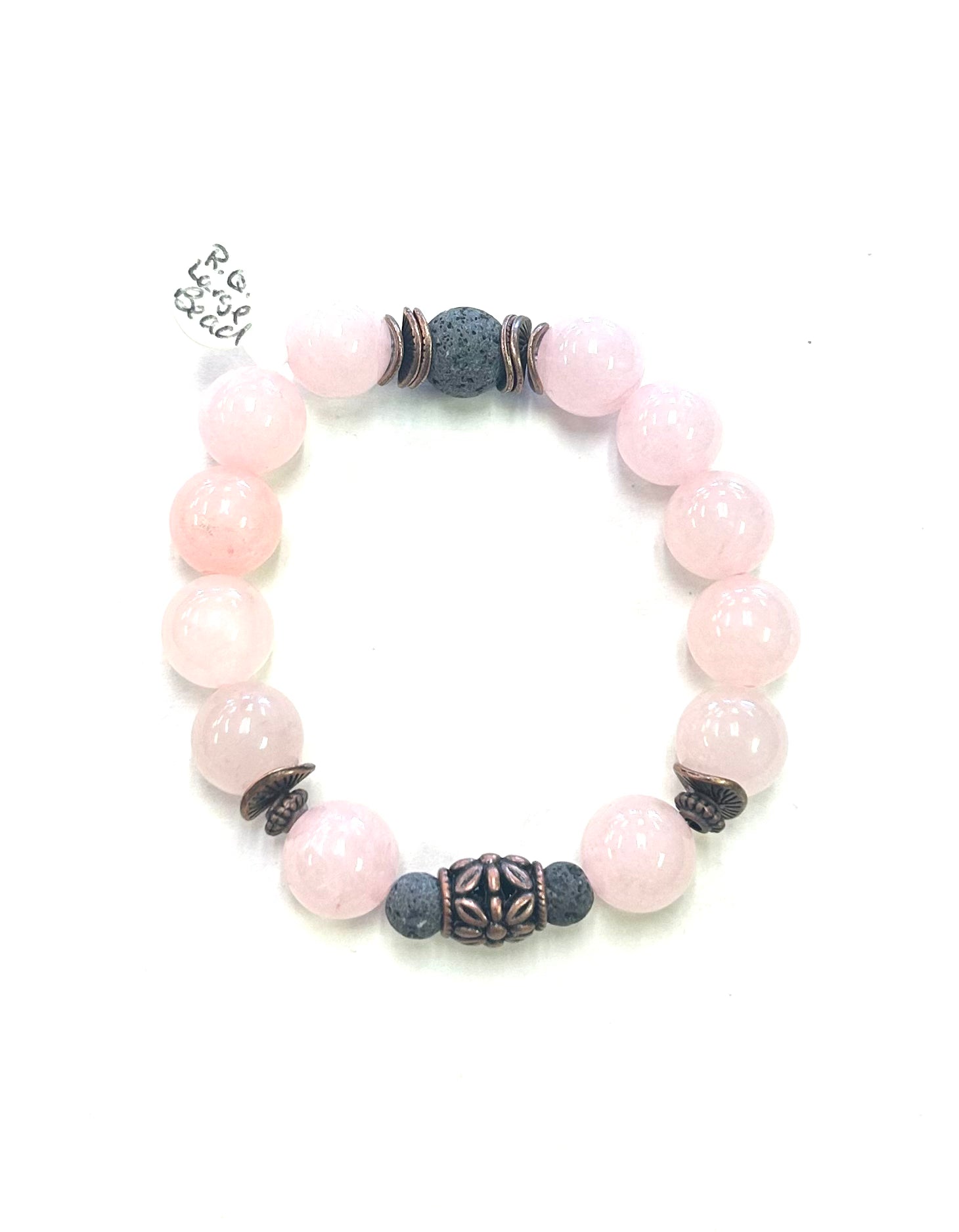 Rose Quartz Lava -  Large Bead - Lighten Up Shop